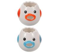 Cabilock 2 pezzi di utensili in ceramica per separare le uova: simpatico colino per filtrare albume/tuorlo d'uovo di gallina - gadget da cucina a forma di cartone animato per cucinare e cuocere al