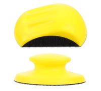 Cabilock 2 pezzi Disco Levigante Manuale in PU Giallo con Supporto Mouse Hook And Loop Blocco Levigatura Versatile per Legno e Auto Facile da Usare e Sicuro