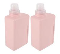 Cabilock 2 Pezzi Dispenser Liquido per Detergente Bottiglie Quadrate Ricaricabili in Plastica per Lavanderia e Viaggio Contenitori Multiuso per Shampoo Ammorbidente Doccia Design