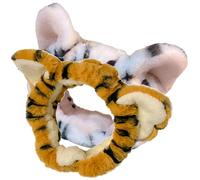Cabilock 2 pezzi Fasce Capelli Donna Estive in Peluche con Orecchie Tigre Fascia Elastica Larga per Trucco e Lavaggio Viso Bianco e Giallo Comoda e Decorativa