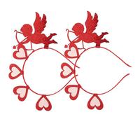 Cabilock 2 Pezzi Fascia per Capelli Forma di Cuore Rossa per San Faustino e Feste Accessorio Romantico per Amici Decorazione Vivace per Party e Compleanni
