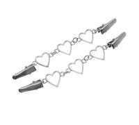 Cabilock 2 Pezzi Fermaglio a Catena Cuore in Lega di Zinco, Stile Retrò | Argento, Uso Versatile per Maglioni e Colletti, Mantiene la Forma e Riduce Imprevisti