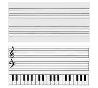 Cabilock 2 Pezzi Lavagna Magnetica Bianca Cancellabile a Riutilizzabile in Gomma Cinque Musicali per Lezioni di Pianoforte e Apprendimento