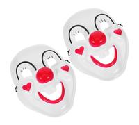 Cabilock 2 Pezzi Maschera Clown Horror in PVC Rosso Maschera Spaventosa per Halloween e Adatta per Feste Mascherate Teatrali