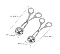 Cabilock 2 Pezzi Meatball Maker Acciaio Alimentare Non Aderente con Manici Antiscivolo Strumento per Polpette Cake Pop Polpette Gamberi Formine per Impasti e Biscotti