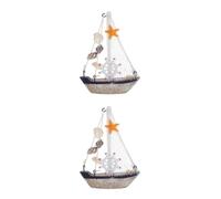 Cabilock 2 Pezzi Mini Barca a Vela Mediterranea in Legno per Casa e Studio | Dettagli Realistici, Atmosfera Costiera, Applicazione Versatile, Oggetto Decorativo per Ambienti Interni