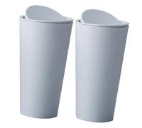 Cabilock 2 pezzi Mini Pattumiera da Desktop Plastica con Scorrevole Contenitore per Rifiuti Auto Colori Verde e Azzurro