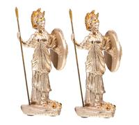 Cabilock 2 Pezzi Miniatura Scultura Atena in Resina Mitologia Greca Dea Della Saggezza e Guerra Decorazione Compatta per e Studio