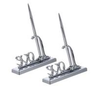 Cabilock 2 Pezzi Penna Firma Matrimonio con Supporto a Cuore, Elegante | ABS Placcato, Firma Fluida per Invitati, Ricordo, Decorazione Tavolo, Supporto Love