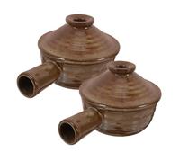 Cabilock 2 Pezzi Pentola Zuppa in Argilla Giapponese con e Resistente Temperature Adatta per Zuppe Stufati e Design Retrò per Cucina e Uso Familiare