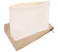 Cabilock 2 pezzi Pochette Trucco Donna Portatili in Tessuto Canvas con Zip Borsa Beauty per Viaggio e Uso Quotidiano Custodia Cosmetici Pratica e Resistente Colori Latte e Cachi
