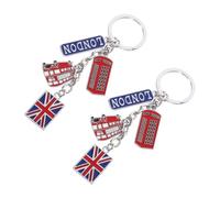 Cabilock 2 pezzi Portachiavi British Tema Uk in Materiale Resistente e Antigraffio Souvenir Londra per Viaggiatori e Regali Utili Accessori Chiavi Auto e Ricordi di Viaggio