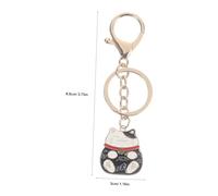 Cabilock 2 Pezzi Portachiavi Cat Giapponese in Ciondolo Maneki Neko Fortunato Nero e Rosso Portachiavi per Borsa Leggero e Resistente Accessorio Decorativo e Amuleto