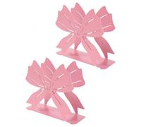 Cabilock 2 Pezzi Portatovaglioli da Tavolo Rosa in Ferro Fiocco, | Larga Apertura e Guida Curva, per Tovaglioli di Carta e Fazzoletti, Tavoli da Pranzo e Feste