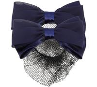 Cabilock 2 pezzi Rete per Capelli Chignon con Nodo Blu Copri Ciambella Elegante per Donne Professionali Accessorio Classico per Infermiere Hostess e Cameriere