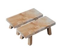 Cabilock 2 Pezzi Rustic Wooden Stools Simple Wood Pedestal Display Stand For Desktop Bookshelf Table And Office Décor Vintage Craft Accent