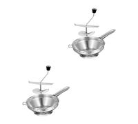 Cabilock 2 Pezzi Schiacciapatate Manuale Acciaio Inossidabile con Antiscivolo Utensile Versatile per Purè Verdure e Frutta per Cucine e