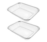 Cabilock 2 Pezzi Scolapasta in Acciaio Inossidabile Multifunzionali per Lavello Scolapasta Rete per Frutta e Pasta Resistente e Leggero per Preparazione Familiare
