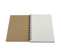 Cabilock 2 pezzi Spirale Taccuino Copertina Kraft Bianchi Interni per Disegno Schizzo e Scrittura Carta Spessa Protettiva per Diario e Appunti Creativi