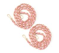 Cabilock 2 Pezzi Tracolla Catena Borsa Donna Rosa Accessori Catene Intrecciate in PU Pelle con Fibbia in Metallo Strap per Borse Spalla e Crossbody Staccabile e Resistente