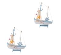 Cabilock 2 Pz Decorazione del veliero in Stile mediterraneo Decorazione Mini Barca a Vela costiero bim Furniture Home Decor Decoro a Forma di Barca a Vela veliero in Legno di Legno