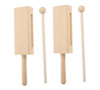 Cabilock 2 set Blocchi Ritmici in Legno con Manico Strumento Percussione Mano per Effetti Musicali Vari per Performance in Aula o Palco