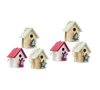 Cabilock 2 Set Ciondolo Cabina Ornamenti Natalizi Rustici Christmas Party Christmas Tree Decorations Arredamento Natalizio Strenne Natale Cabina Porta Cabina Decorativa di Legno 3 Pezzi * 2