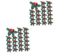 Cabilock 2 Set Foglie Natalizie in Resina Decorazione Natalizia Incantesimi di Natale Mini Agrifoglio per Le Decorazioni Dell'albero di Natale Rosa Luci Fatate Plastica 50 Pezzi * 2