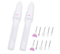 Cabilock 2 Set Mini Smerigliatrice Elettrica per Unghie Bianca Set Punte Trapano, Design Ergonomico e Compatto per Manicure e Viaggi