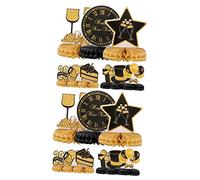 Cabilock 2 Set Ornamenti A Nido d'Ape di Capodanno Centrotavola per Decorazioni per Feste Tovaglia Dell'anno Decorazioni Natalizie Natale Decorazioni Arredamento per La Casa 9 Pezzi * 2
