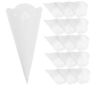 Cabilock 20 pezzi Coni per Confetti Trasparenti Supporti per Decorazioni Matrimonio e Feste Facili da Piegare e Personalizzare per Cerimonie e Vintage Realizzati Alta