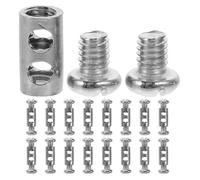 Cabilock 20 pezzi di morsetti per cavi metallici: morsetti per cavi metallici a doppio foro - morsetti di bloccaggio per cavi metallici per cavi da 1-2 mm - elemento di fissaggio riutilizzabile per
