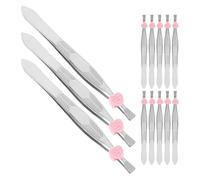 Cabilock 24 Pezzi Pinzette Sopracciglia Professionali in Acciaio Inox Design Compatto e Portatile Forma Cuore con Motivo Freccia Strumento Multiuso per Rimozione Peli Viso per Uomo e Donna