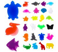 Cabilock 24pcs Bicchieri di Vino Charms Marcatori Silicone Sea Land Animali Bevanda Identificatori di Vetro Tazza Etichette Bottiglia per Regali Nautici Spiaggia, 3x1.5x1cm, Silicone