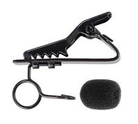 Cabilock 24pezzi Clip Microfono da Bavero in Metallo Nero Elevata Elasticità per Microfono Lavalier Mini, Include 12 Clip 8.5mm e 12 Coperture in Spugna per Registrazioni Vocali e Chat