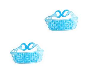 Cabilock 2pezzi Cintura Massaggiante Silicone Per Doccia Scrubber Doppio Lato Per Massaggio e Pulizia Corpo Blu