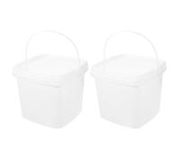 Cabilock 2pezzi Contenitore Plastico Quadrato Con Coperchio Da Secchiello Riutilizzabile Per Alimenti Accessori Da Cucina Per Stoccaggio e Pulizie