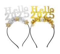 Cabilock 2pezzi Fascia per Capelli di Capodanno per Donne Fasci per Capelli Glitterati di Capodanno Decorazioni per Feste Numeri Festivi Glitterato Feltro Materiale Comodo e Durevole