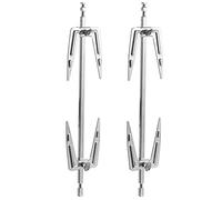 Cabilock 2pezzi Forchette da Barbecue Acciaio Inossidabile Forchette per Arrosto Rotanti per Grill e Forno Elettrico Facili da Pulire e Utilizzare