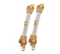 Cabilock 2pezzi Mezuzah Metallico con Pergamena Incisa Design Corona per Benedizione Ebraica e Cristiana Regalo Religioso per Mitzvah e Inaugurazione Casa