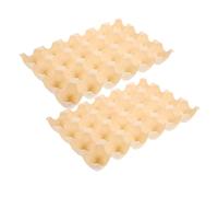 Cabilock 2pezzi Portauova Beige Scomparti Contenitore Conservazione Uova Compatto e Riutilizzabile Organizer Fragile Per Frigorifero e Mercatini Protezione Antiurto Per Uova