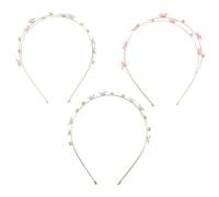 Cabilock 3 pezzi Fasce per Capelli in Strass Doppio con Fiori Decorativi Resina e Metallo Leggere e Resistenti Cerchietti Sottili Scintillanti per Donne Adatti per Matrimoni Feste e Uso