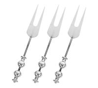 Cabilock 3 Pezzi Forchette Acciaio Inossidabile per Antipasti e Frutta Design Personalizzabile con Perline per Dessert e Insalate Lavabili Lavastoviglie