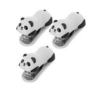 Cabilock 3 pezzi Mini Cucitrice Portatile Panda Design Cartone Animato Carino Pinzatrice Manuale Compatta con Leva Integrata per Rimozione Punti per Ufficio Scuola e Casa