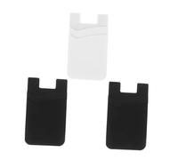 Cabilock 3 pezzi Porta Carte Adesivo in Silicone per Retro Cellulare Neri Bianco Wallet Mobile Leggero e Compatto per Custodia Telefono Fissaggio Sicuro e Accesso Facile