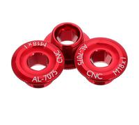 Cabilock 3 Pezzi Vite per Pedivella Bicicletta in Lega di Alluminio Rosso | Bici da Strada e Mountain Bike, Design Cavo, Fissaggio Sicuro, Accessorio per Guarnitura (taglia Breve)