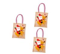 Cabilock 3 Pz Sacchetto di Natale Borse Caramella Borsa Sacchettini Bomboniere La Festa Favorisce i Sacchetti Sacchetto Riutilizzabile Decorazione Natalizia Stoffa