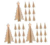 Cabilock 3 Set Albero di Natale in Legno Christmas Tree Decorations Regalini Natale Christmas Arredamento Porta Trucioli di Legno di Natale Trucioli di Legno Vuoti 10 Pezzi * 3