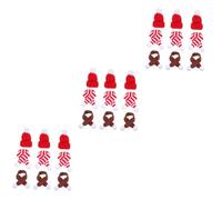 Cabilock 3 Set Berretto Lavorato A Maglia Mini Decorazione Natalizia con Renne Sciarpa Natalizia Sciarpe Natalizie Decorazioni Natale per Bottiglia Ornamento di Natale Filato 12 Pezzi * 3