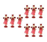 Cabilock 3 Set Di Statuette Di Angelo Schiaccianoci in Legno Materiale in Noce Decorazioni Natalizie Per Ragazzi E Ragazze Per La Casa 3 Pezzi*3